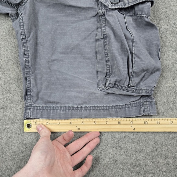 J Crew Cargo Short Mens 32 10.5 Gray Ripstop Outdoor Hiking Utility Pockets - Picture 15 of 16